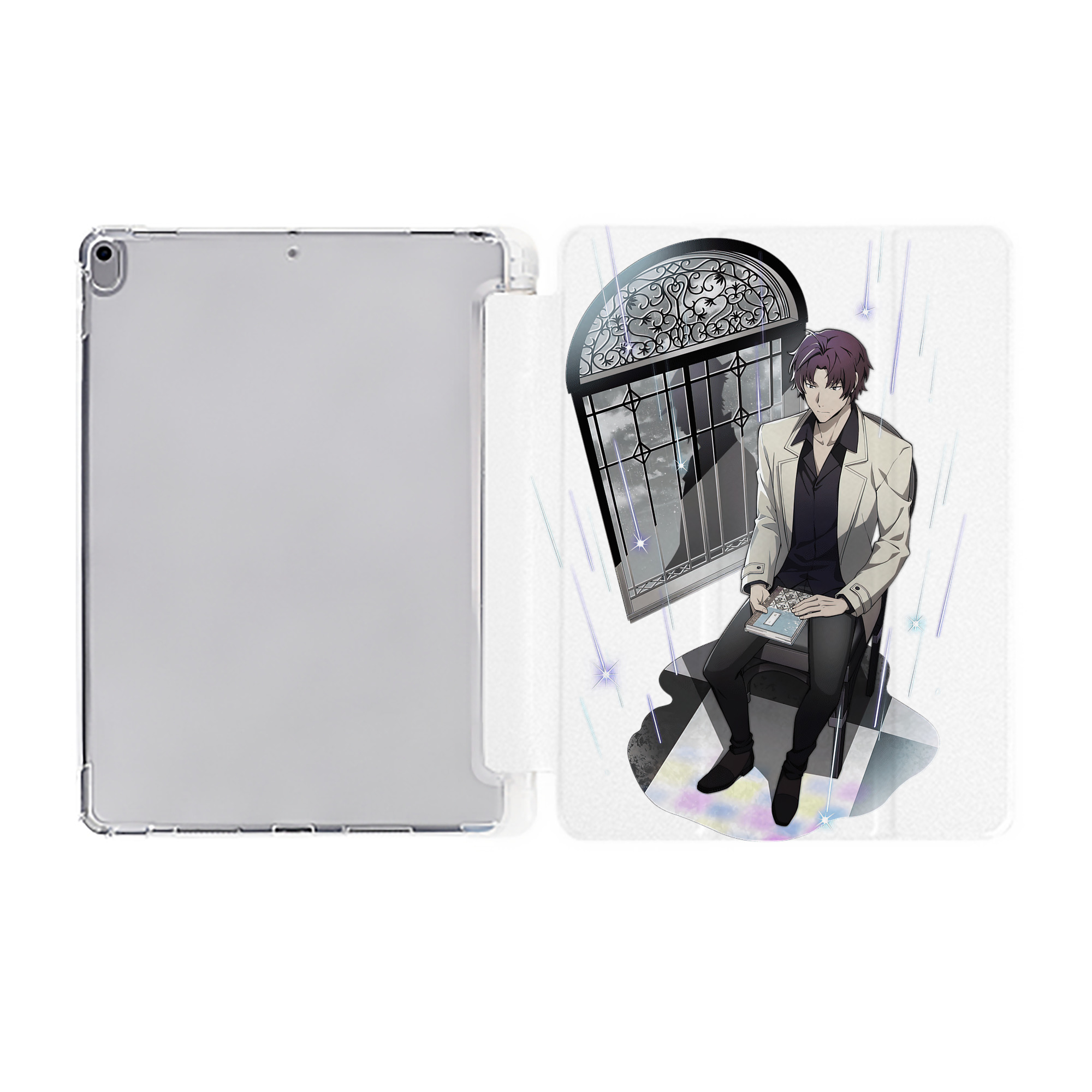 （画像用） 文豪ストレイドッグス Bungo Stray Dogs IPad ケース ペン収納付き 三つ折りスタンド PUレザー×シリコン 対応機種9.5/10.5/10.9インチ